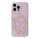 For iPhone 14 Pro Max Translucent Frosted IMD TPU Phone Case(Pink Rabbit Run) - 1