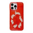 For iPhone 14 Pro Max Translucent Frosted IMD TPU Phone Case(Red Rabbit Run) - 1