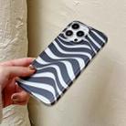 For iPhone 12 Pro Translucent Frosted IMD TPU Phone Case(BW Stripes) - 3
