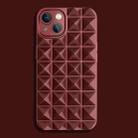 For iPhone 14 Riveted Smooth TPU Phone Case(Wine Red) - 1