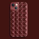 For iPhone 13 Riveted Smooth TPU Phone Case(Wine Red) - 1
