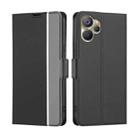 For Realme 9i 5G Global/10 5G Twill Texture Side Buckle Leather Phone Case(Black) - 1