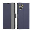 For Realme 9i 5G Global/10 5G Twill Texture Side Buckle Leather Phone Case(Blue) - 1