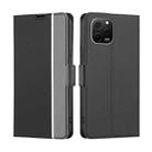 For Huawei nova Y61 Twill Texture Side Buckle Leather Phone Case(Black) - 1