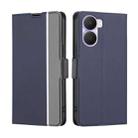 For Honor Play 40 Plus Twill Texture Side Buckle Leather Phone Case(Blue) - 1
