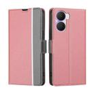 For Honor Play 40 Plus Twill Texture Side Buckle Leather Phone Case(Pink) - 1