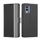 For Nokia X30 5G Twill Texture Side Buckle Leather Phone Case(Black) - 1