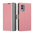 For Nokia X30 5G Twill Texture Side Buckle Leather Phone Case(Pink) - 1