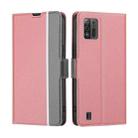For ZTE Blade A52 Lite Twill Texture Side Buckle Leather Phone Case(Pink) - 1