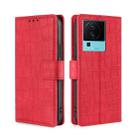 For vivo iQOO Neo7 Skin Feel Crocodile Magnetic Clasp Leather Phone Case(Red) - 1