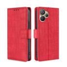For Realme 9i 5G Global/10 5G Skin Feel Crocodile Magnetic Clasp Leather Phone Case(Red) - 1