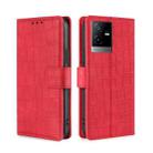 For vivo T2x 5G/Y73t/iQOO Z6x Skin Feel Crocodile Magnetic Clasp Leather Phone Case(Red) - 1