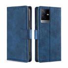 For vivo T2x 5G/Y73t/iQOO Z6x Skin Feel Crocodile Magnetic Clasp Leather Phone Case(Blue) - 1