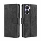 For Honor Play 40 Plus Skin Feel Crocodile Magnetic Clasp Leather Phone Case(Black) - 1