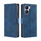 For Honor Play 40 Plus Skin Feel Crocodile Magnetic Clasp Leather Phone Case(Blue) - 1