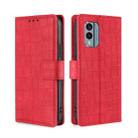 For Nokia X30 5G Skin Feel Crocodile Magnetic Clasp Leather Phone Case(Red) - 1