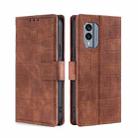For Nokia X30 5G Skin Feel Crocodile Magnetic Clasp Leather Phone Case(Brown) - 1