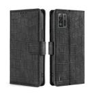 For ZTE Blade A52 Lite Skin Feel Crocodile Magnetic Clasp Leather Phone Case(Black) - 1
