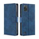 For ZTE Blade A52 Lite Skin Feel Crocodile Magnetic Clasp Leather Phone Case(Blue) - 1