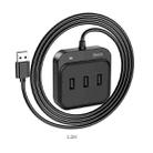 hoco HB31 Easy 4 in 1 USB to USB2.0x4 Converter, Cable Length:1.2m(Black) - 1