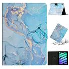 For iPad 10th Gen 10.9 2022 Marble Pattern Leather Smart Tablet Case(Blue) - 1