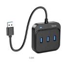 hoco HB31 Easy 4 in 1 USB to USB3.0x4 Converter, Cable Length:0.2m(Black) - 1