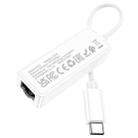 hoco UA22 Acquire USB-C / Type-C Wired 100 Mbps Ethernet Adapter(White) - 3
