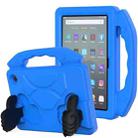 For Amazon Kindle Fire 7 2022 Children EVA Shockproof Tablet Case with Thumb Bracket(Blue) - 1