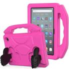 For Amazon Kindle Fire 7 2022 Children EVA Shockproof Tablet Case with Thumb Bracket(Rose Red) - 1