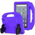 For Amazon Kindle Fire 7 2022 Children EVA Shockproof Tablet Case with Thumb Bracket(Purple) - 1