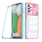 For Samsung Galaxy A13 4G 360 degree Full Coverage Sliding Camshield Phone Case(Pink+Blue) - 1
