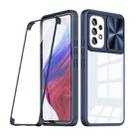 For Samsung Galaxy A53 5G 360 degree Full Coverage Sliding Camshield Phone Case(Navy Blue) - 1