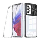For Samsung Galaxy A53 5G 360 degree Full Coverage Sliding Camshield Phone Case(Black+Grey) - 1