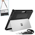 For Microsoft Surface Pro 8 Striped Hollow Tablet Case with Shoulder Strap(Black) - 1