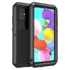 For Galaxy A51 LOVE MEI Metal Shockproof Waterproof Dustproof Protective Case(Black) - 1