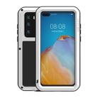 For Huawei P40 LOVE MEI Metal Shockproof Waterproof Dustproof Protective Case(White) - 1