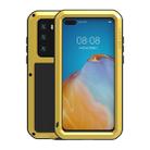 For Huawei P40 LOVE MEI Metal Shockproof Waterproof Dustproof Protective Case(Yellow) - 1