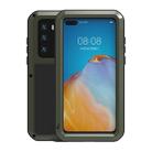 For Huawei P40 LOVE MEI Metal Shockproof Waterproof Dustproof Protective Case(Army Green) - 1