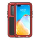 For Huawei P40 Pro LOVE MEI Metal Shockproof Waterproof Dustproof Protective Case(Red) - 1