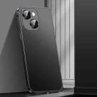 For iPhone 14 Spring Buckle Metal Frosted Phone Case(Black) - 1