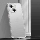 For iPhone 14 Spring Buckle Metal Frosted Phone Case(Silver) - 1