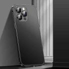 For iPhone 14 Pro Spring Buckle Metal Frosted Phone Case(Black) - 1