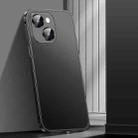 For iPhone 13 Spring Buckle Metal Frosted Phone Case(Black) - 1