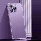 For iPhone 13 Pro Spring Buckle Metal Frosted Phone Case(Purple) - 1