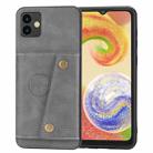 For Samsung Galaxy A04 Double Buckle Card Slots Magnetic Phone Case(Grey) - 1