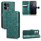 For OPPO Reno8 Pro 5G Honeycomb Dot Texture Leather Phone Case(Green) - 1