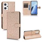 For OPPO Reno7 A JP Version Honeycomb Dot Texture Leather Phone Case(Gold) - 1