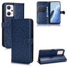 For OPPO Reno7 A JP Version Honeycomb Dot Texture Leather Phone Case(Blue) - 1