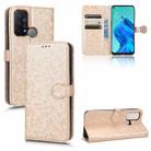 For OPPO Reno5 A Honeycomb Dot Texture Leather Phone Case(Gold) - 1