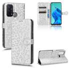 For OPPO Reno5 A Honeycomb Dot Texture Leather Phone Case(Silver) - 1
